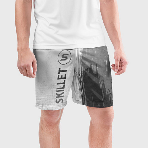 Мужские спортивные шорты Skillet - white gradient по-вертикали / 3D-принт – фото 3