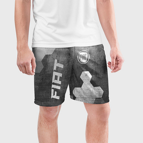 Мужские спортивные шорты Fiat - grey gradient вертикально / 3D-принт – фото 3