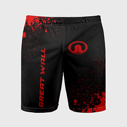 Мужские спортивные шорты Great Wall - red gradient вертикально