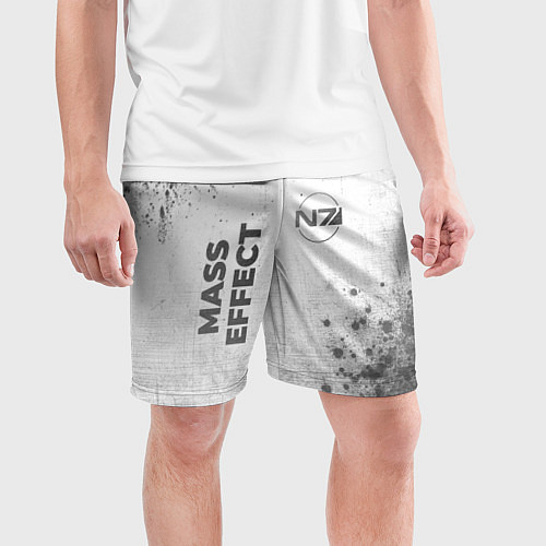 Мужские спортивные шорты Mass Effect - white gradient вертикально / 3D-принт – фото 3