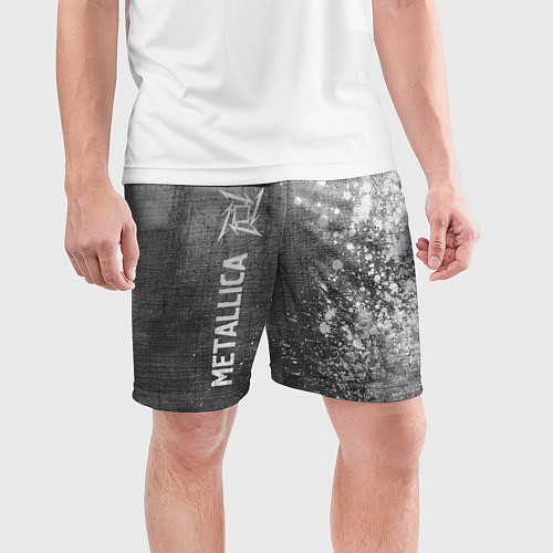 Мужские спортивные шорты Metallica - grey gradient по-вертикали / 3D-принт – фото 3