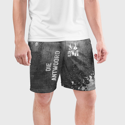 Мужские спортивные шорты Die Antwoord - grey gradient вертикально / 3D-принт – фото 3