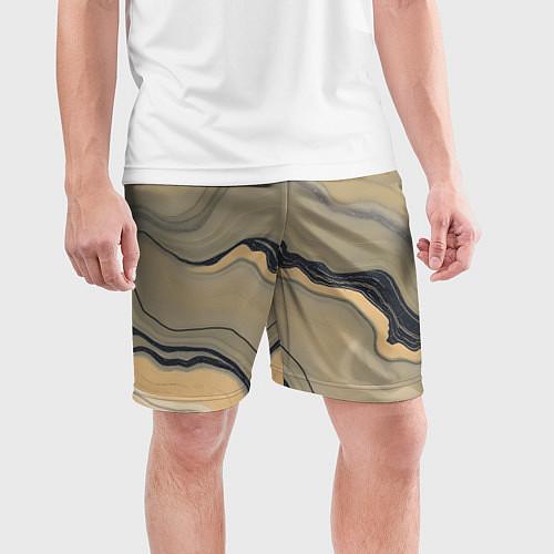 Мужские спортивные шорты Песочный мрамор / 3D-принт – фото 3