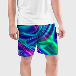 Шорты спортивные мужские Neon waves, цвет: 3D-принт — фото 2