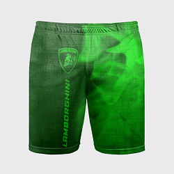 Шорты спортивные мужские Lamborghini - green gradient по-вертикали, цвет: 3D-принт
