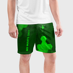 Шорты спортивные мужские No Mans Sky - green gradient вертикально, цвет: 3D-принт — фото 2