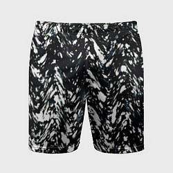 Шорты спортивные мужские Искажённый пёстрый чёрно-белый, цвет: 3D-принт