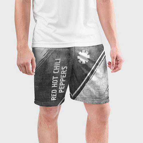 Мужские спортивные шорты Red Hot Chili Peppers - grey gradient вертикально / 3D-принт – фото 3
