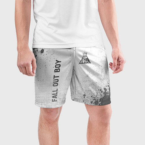 Мужские спортивные шорты Fall Out Boy - white gradient вертикально / 3D-принт – фото 3