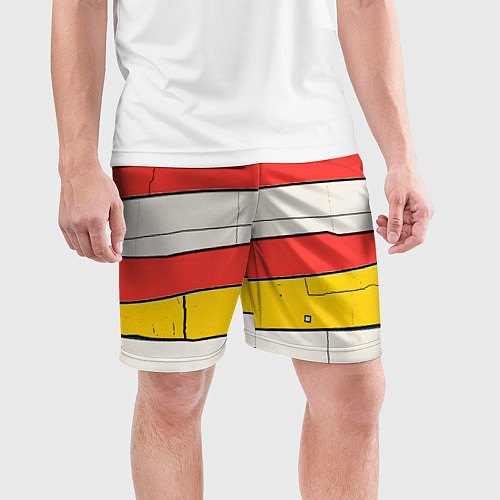 Мужские спортивные шорты Красные полоски / 3D-принт – фото 3