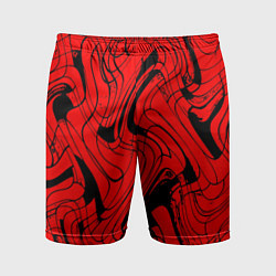 Мужские спортивные шорты Чёрно-красный абстрактный линии