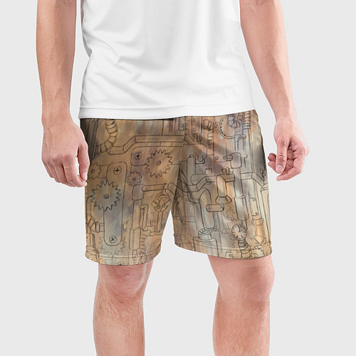 Мужские спортивные шорты Стимпанк элементы / 3D-принт – фото 3