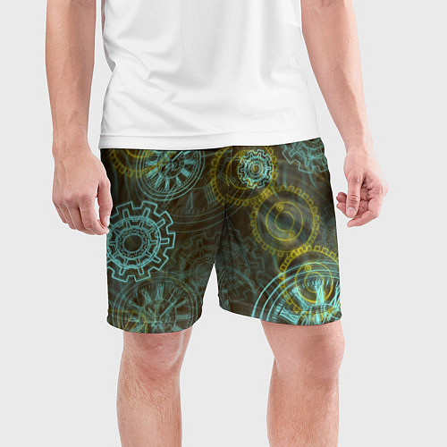 Мужские спортивные шорты Стимпанк механизм / 3D-принт – фото 3