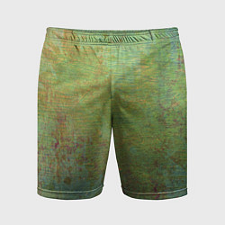 Шорты спортивные мужские Абстракция - green oil stain, цвет: 3D-принт
