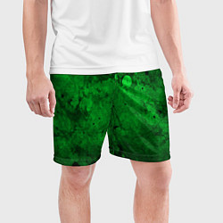 Шорты спортивные мужские Абстракция - green acid stains, цвет: 3D-принт — фото 2