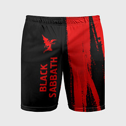 Шорты спортивные мужские Black Sabbath - red gradient по-вертикали, цвет: 3D-принт