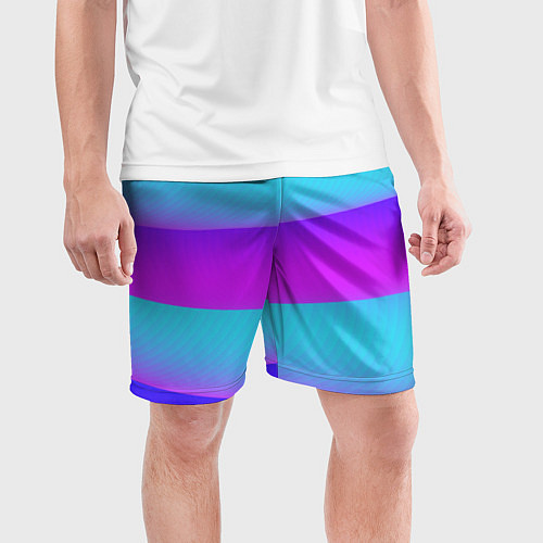 Мужские спортивные шорты Неоновый прилив / 3D-принт – фото 3
