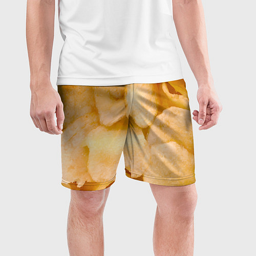 Мужские спортивные шорты Чипсы текстура / 3D-принт – фото 3