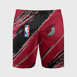 Шорты спортивные мужские Трэйл Блэйзерс - цвета команды, цвет: 3D-принт