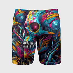 Мужские спортивные шорты Cyber skull - pattern