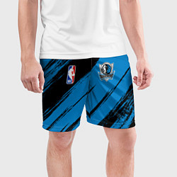 Шорты спортивные мужские Даллас Маверикс - черно синий, цвет: 3D-принт — фото 2