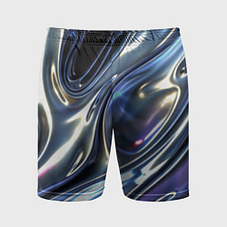Шорты спортивные мужские Серебро жидкий металл, цвет: 3D-принт