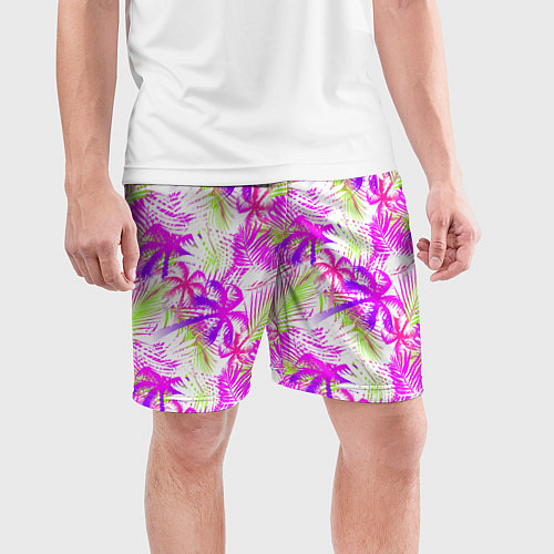 Мужские спортивные шорты Palm tree pink / 3D-принт – фото 3