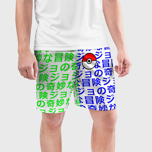 Мужские спортивные шорты Pokemon japan pattern / 3D-принт – фото 3