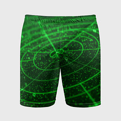 Шорты спортивные мужские Неоновый зеленый радар, цвет: 3D-принт