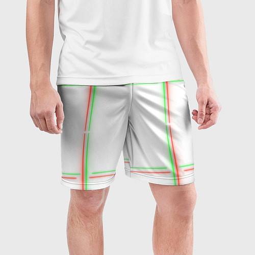 Мужские спортивные шорты Neon light green red / 3D-принт – фото 3