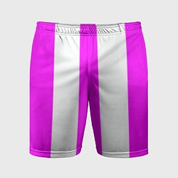 Шорты спортивные мужские Color white pink lines, цвет: 3D-принт