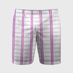 Мужские спортивные шорты Color white cage pink line