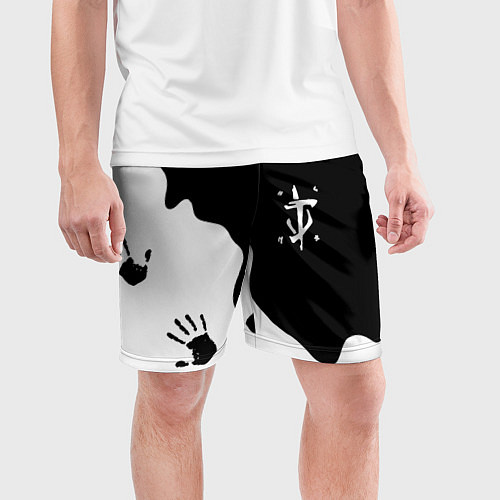 Мужские спортивные шорты Doom отпечатки демона / 3D-принт – фото 3