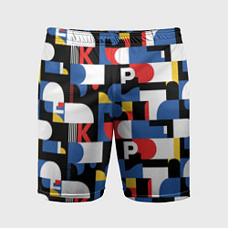 Шорты спортивные мужские Геометрия букв, цвет: 3D-принт