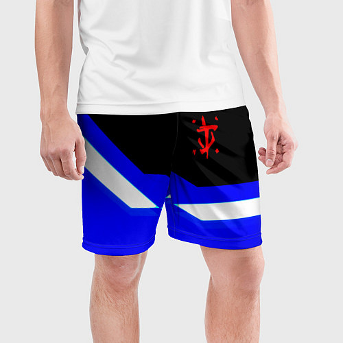 Мужские спортивные шорты Doom sport geometry / 3D-принт – фото 3