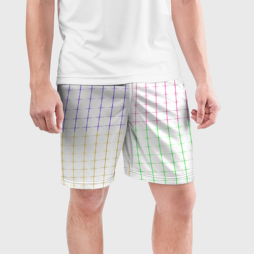 Мужские спортивные шорты Color white multicolored stripes / 3D-принт – фото 3