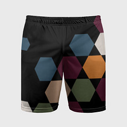 Шорты спортивные мужские Honeycombs autumn colors, цвет: 3D-принт