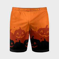 Мужские спортивные шорты Хэллоуин счастливые тыквы