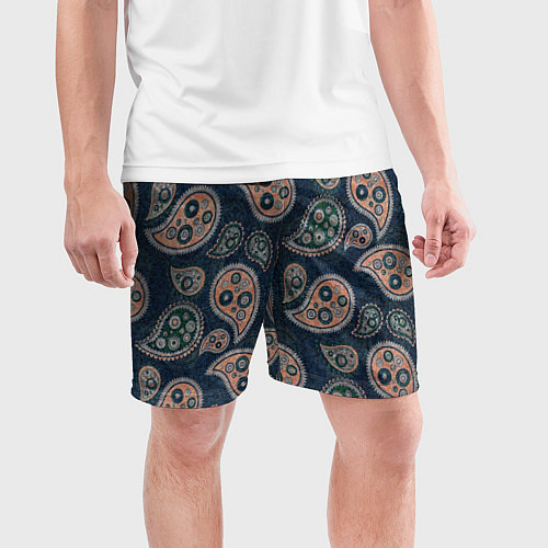 Мужские спортивные шорты Индийский деним / 3D-принт – фото 3