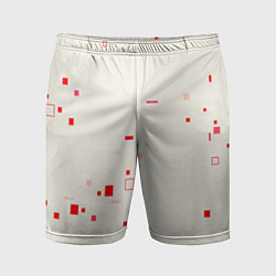 Шорты спортивные мужские Color white red shapes, цвет: 3D-принт