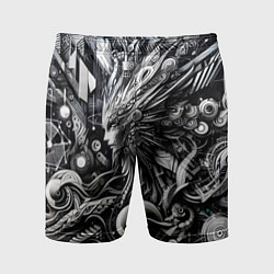 Шорты спортивные мужские Abstraction cyber pattern - ai art fantasy, цвет: 3D-принт