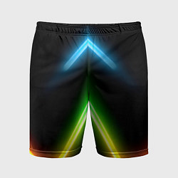 Шорты спортивные мужские Neon multicolored lines, цвет: 3D-принт