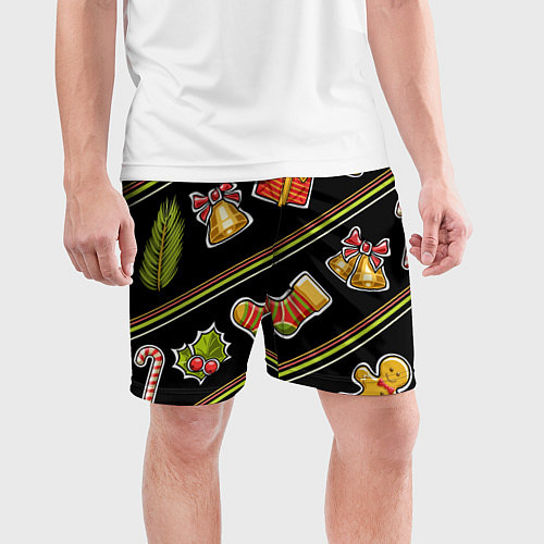 Мужские спортивные шорты Рождественский дух / 3D-принт – фото 3