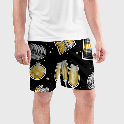Мужские спортивные шорты Новогодний вайб / 3D-принт – фото 3