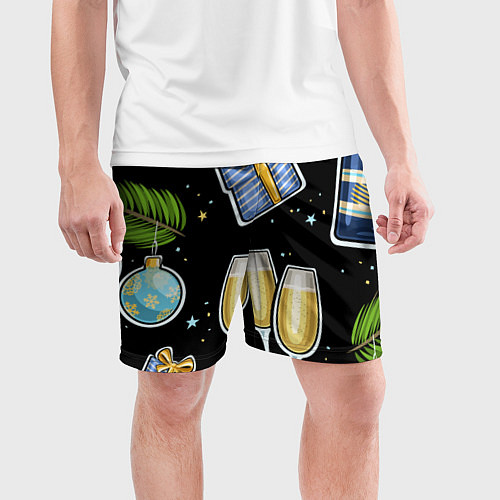 Мужские спортивные шорты Новогодний вайб / 3D-принт – фото 3