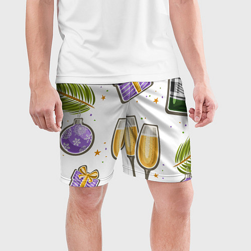 Мужские спортивные шорты Новогодний вайб / 3D-принт – фото 3