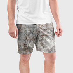 Шорты спортивные мужские Абстракция - gray limestone, цвет: 3D-принт — фото 2