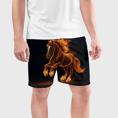 Мужские спортивные шорты Китайский огненный жеребец / 3D-принт – фото 3