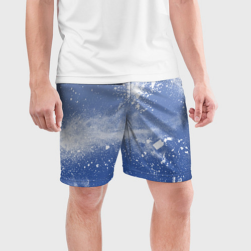 Мужские спортивные шорты Снежки попали в тебя / 3D-принт – фото 3