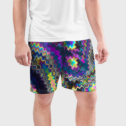 Мужские спортивные шорты Абстракция переливы / 3D-принт – фото 3